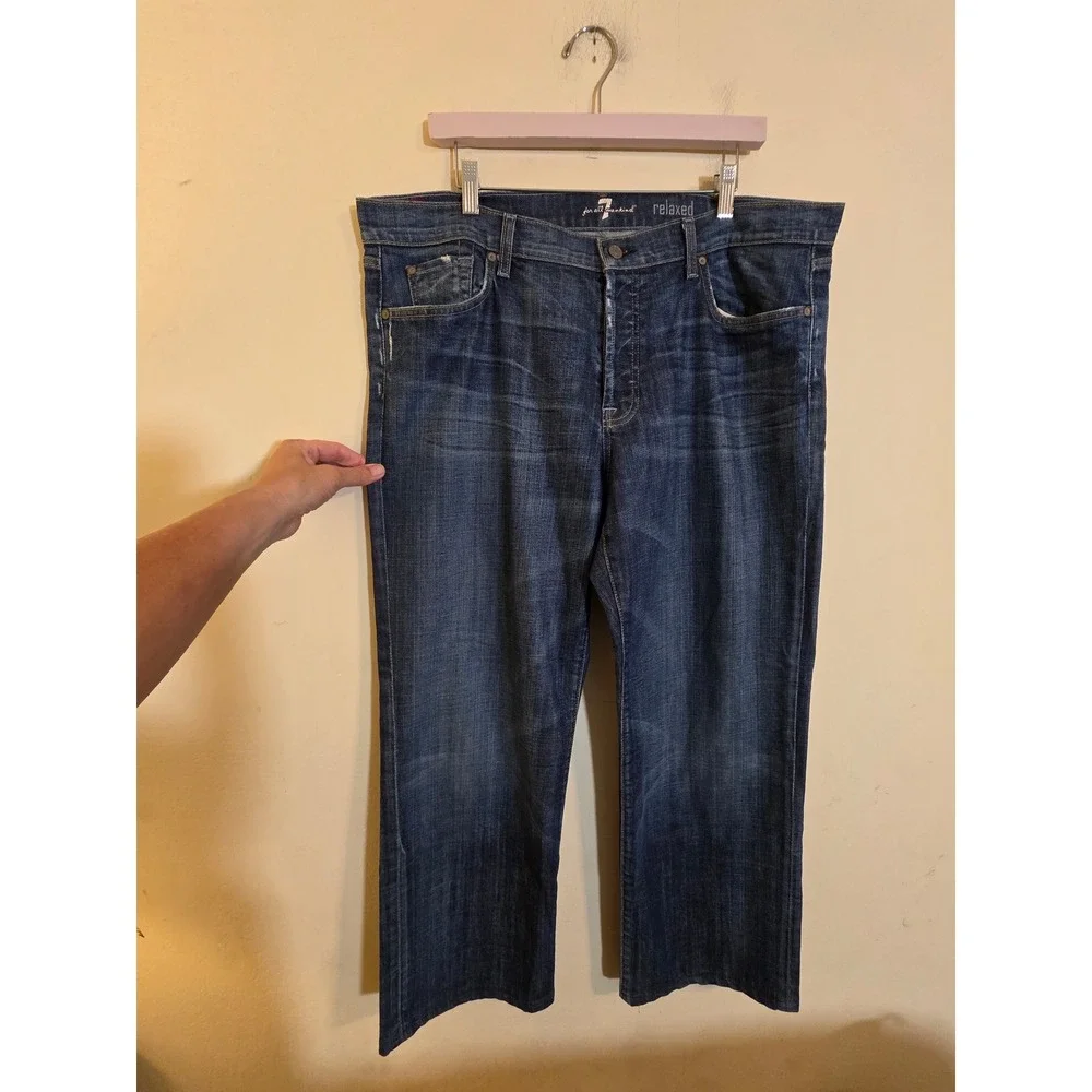7 For All Mankind Relaxed Fit Dark Wash Denim Jeans Mens 40 T521J-055U